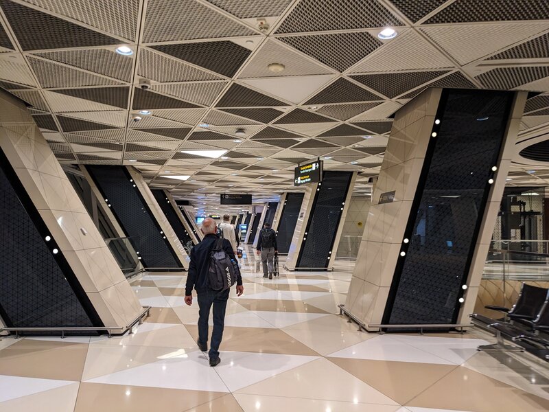 An abstract interior of Baku airport