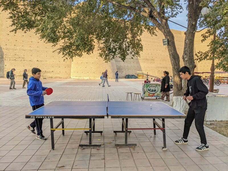 Kids playing table tennis