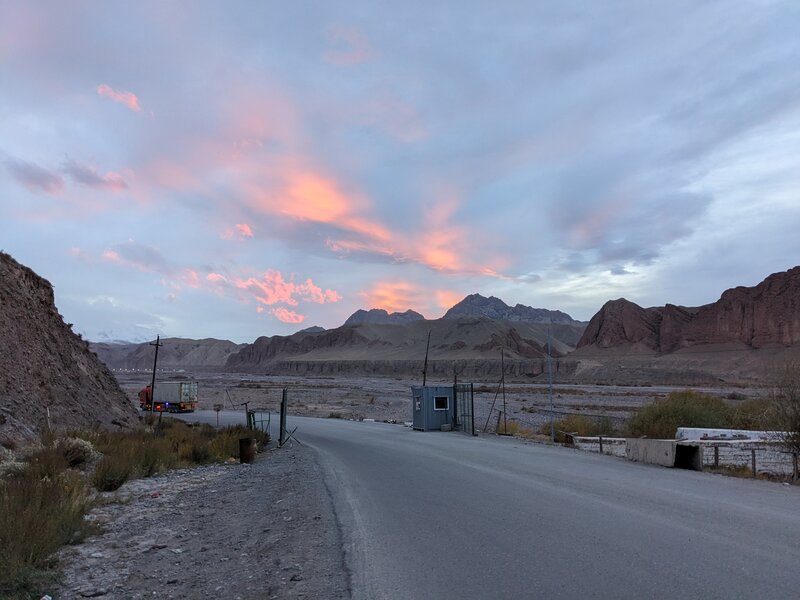 A sunset over empty border