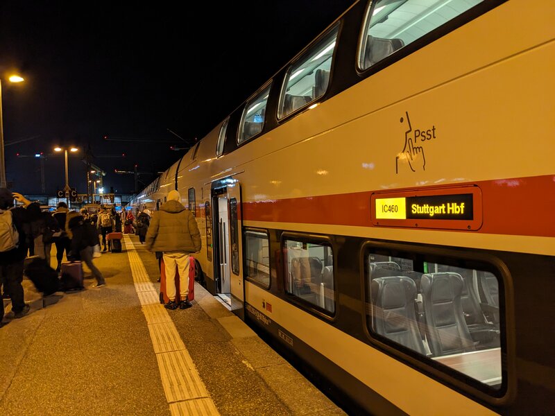 Passengers getting off at Stuttgart