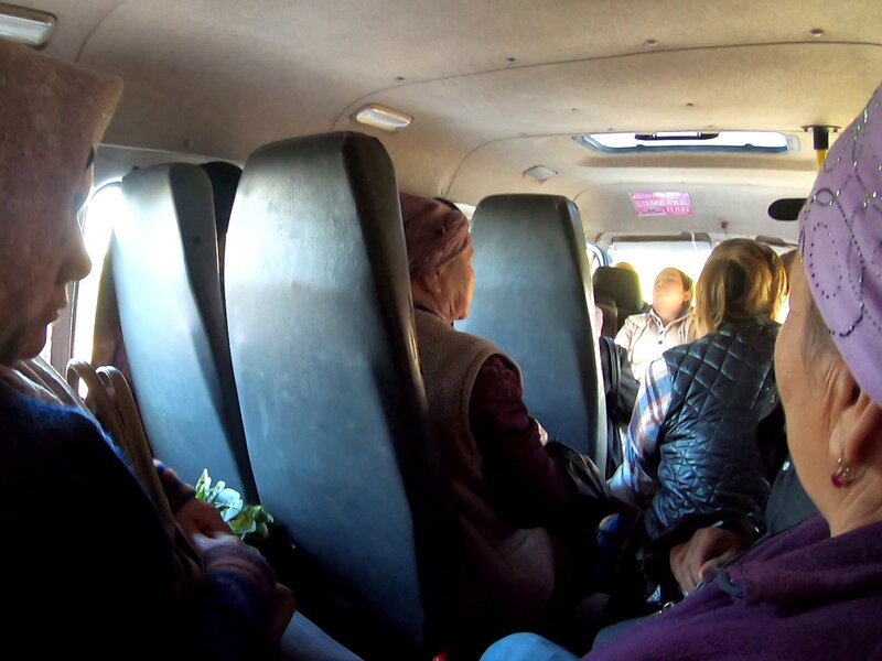 An inside of a full marshrutka