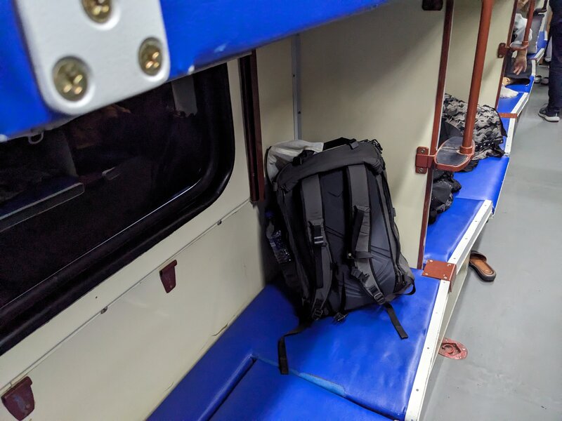 A seat on the train