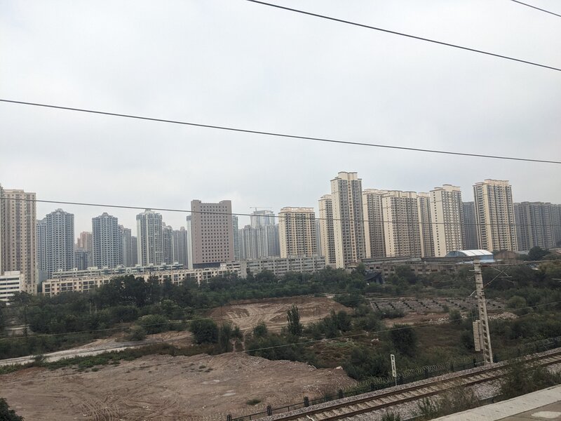 Concrete buildings under polluted air