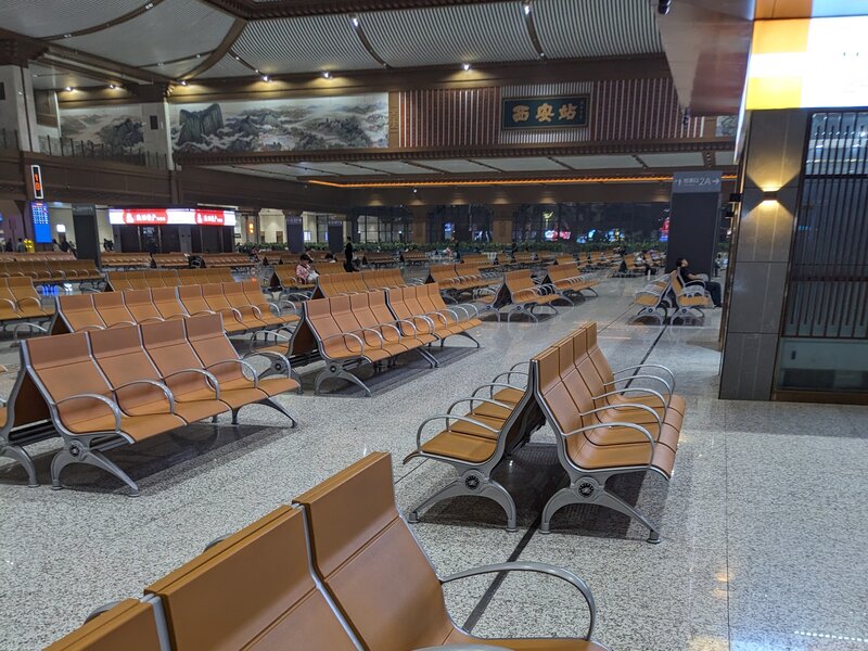 Empty Xi'an station at night